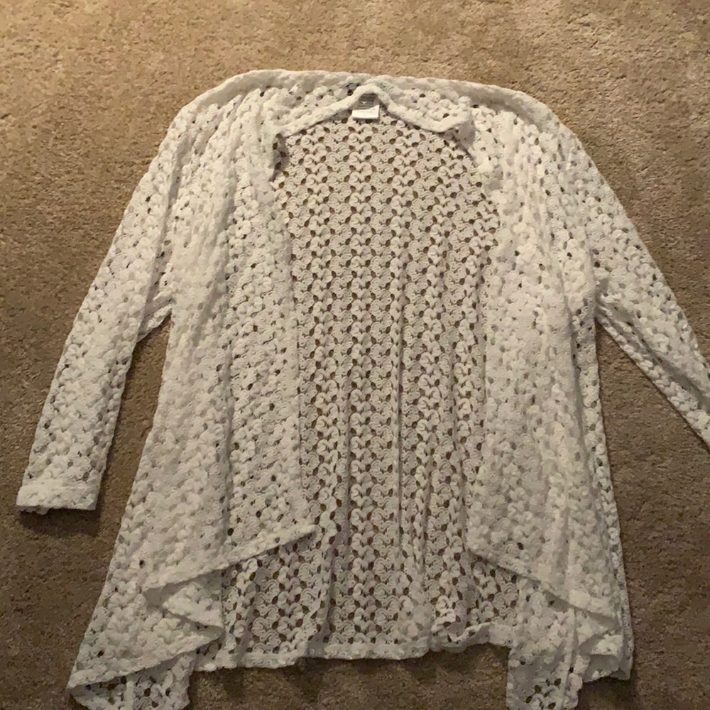 White Summer Mesh Cardigan
